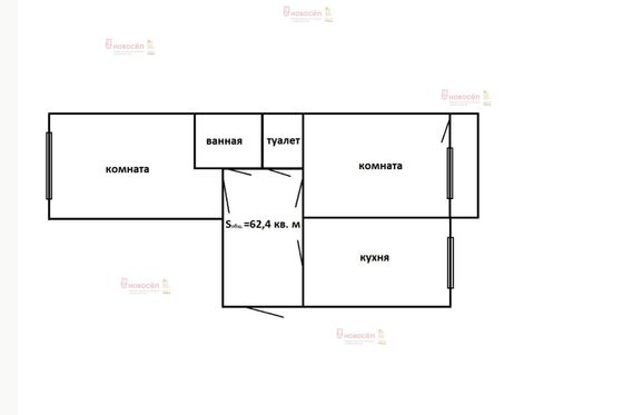 Продажа 2-комнатной квартиры 62 м², 5/16 этаж