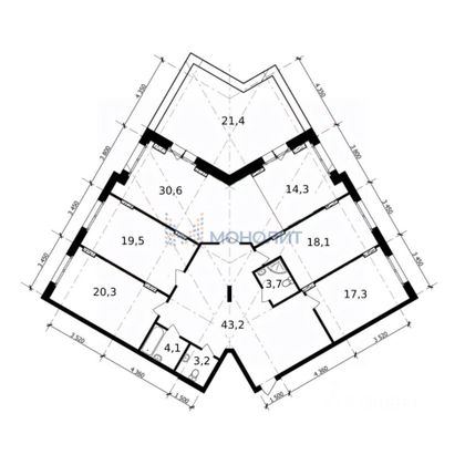 Продажа 4-комнатной квартиры 206,4 м², 19/21 этаж