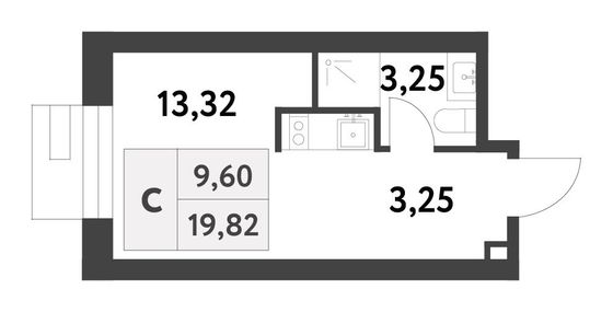 Продажа квартиры-студии 19,8 м², 6/16 этаж