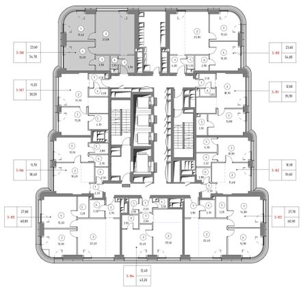 Продажа 2-комнатной квартиры 54,7 м², 23/53 этаж