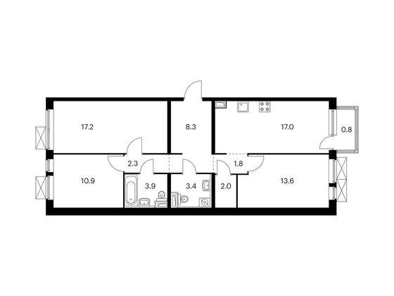 Продажа 3-комнатной квартиры 81,2 м², 2/9 этаж