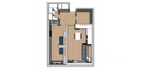 Продажа 2-комнатной квартиры 56,9 м², 2/3 этаж