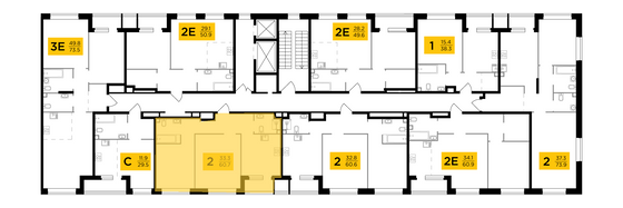 Продажа 2-комнатной квартиры 60,7 м², 2/22 этаж