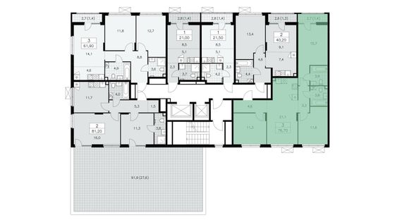 Продажа 3-комнатной квартиры 76,7 м², 2/16 этаж