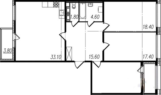 Продажа 3-комнатной квартиры 111,7 м², 10/10 этаж