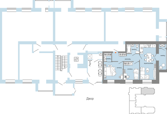 Продажа 3-комнатной квартиры 61 м², 1/8 этаж