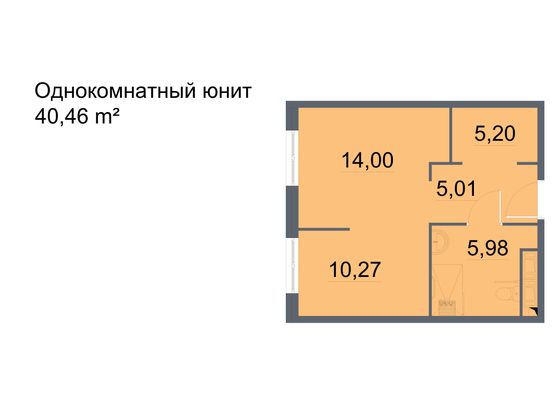 Продажа 1-комнатной квартиры 40,5 м², 16/24 этаж