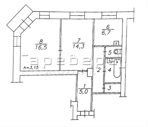 Продажа 2-комнатной квартиры 53 м², 3/4 этаж