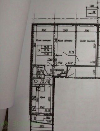Продажа 3-комнатной квартиры 77,4 м², 1/16 этаж