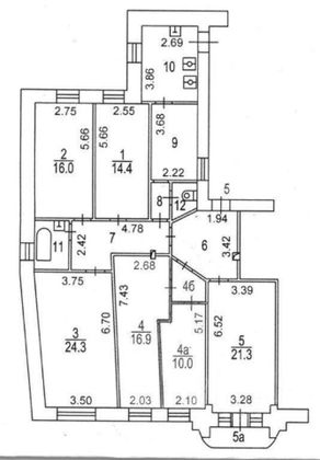 Продажа многокомнатной квартиры 149,6 м², 4/4 этаж