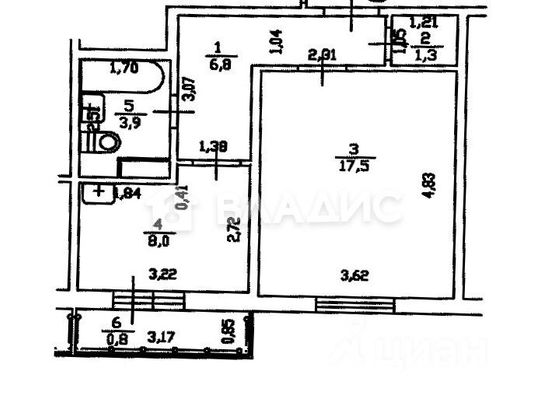 Продажа 1-комнатной квартиры 37,5 м², 6/8 этаж