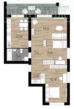 Продажа 1-комнатной квартиры 38 м², 9/9 этаж