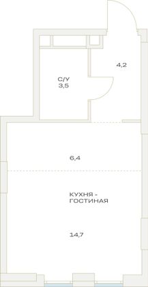 Продажа квартиры-студии 29,2 м², 15/23 этаж