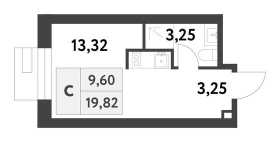 Продажа квартиры-студии 19,8 м², 3/16 этаж