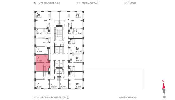 Продажа 1-комнатной квартиры 34,6 м², 11/30 этаж