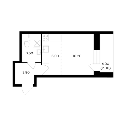 Продажа квартиры-студии 25,5 м², 5/14 этаж