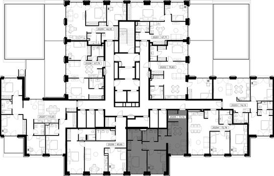 Продажа 2-комнатной квартиры 73,2 м², 2/15 этаж