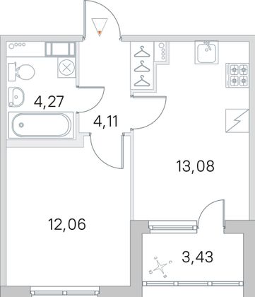 Продажа 1-комнатной квартиры 35,2 м², 2/5 этаж