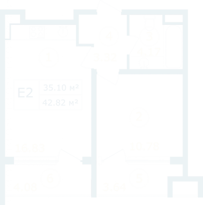 Продажа 1-комнатной квартиры 42,8 м², 10/12 этаж