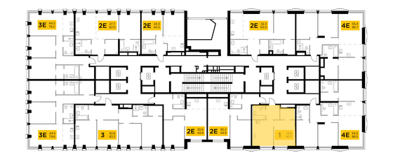 Продажа 1-комнатной квартиры 40,7 м², 26/35 этаж