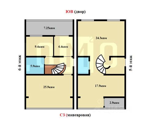 Продажа 3-комнатной квартиры 127 м², 5/6 этаж