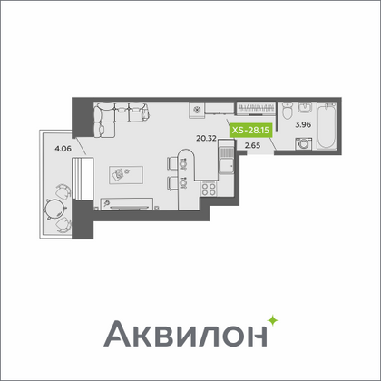 28,1 м², студия, 5/11 этаж