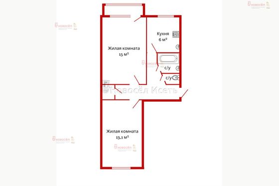 Продажа 2-комнатной квартиры 45 м², 4/5 этаж