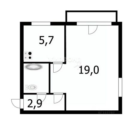 Продажа 1-комнатной квартиры 30,5 м², 2/5 этаж
