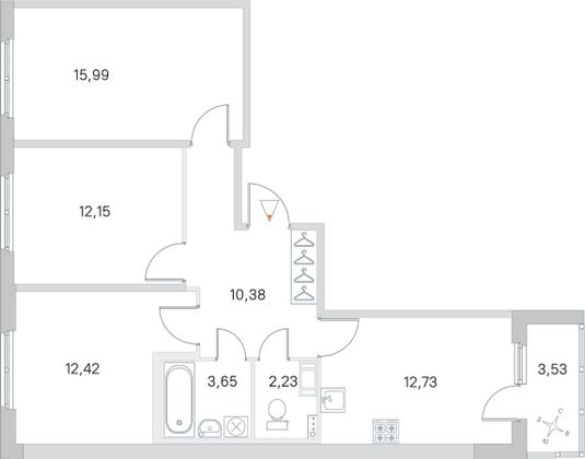 Продажа 3-комнатной квартиры 71,3 м², 2/4 этаж