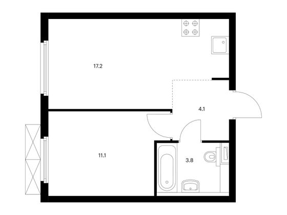 Продажа 1-комнатной квартиры 36,2 м², 2/33 этаж