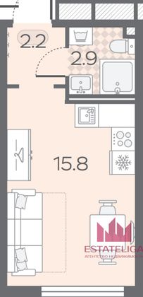 Продажа квартиры-студии 20,9 м², 7/24 этаж