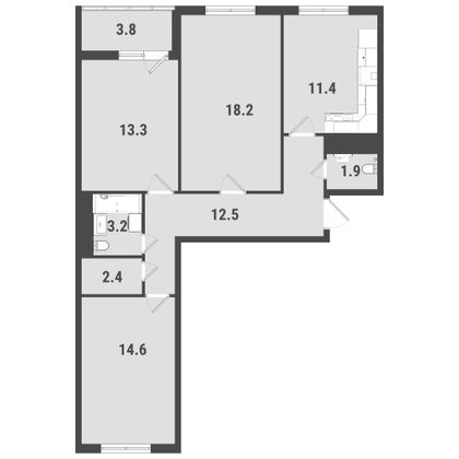 Продажа 3-комнатной квартиры 79,4 м², 23/23 этаж