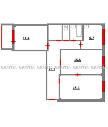 Продажа 3-комнатной квартиры 70,4 м², 7/9 этаж