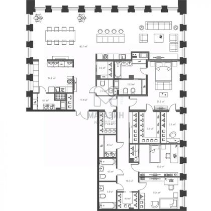 Продажа 3-комнатной квартиры 246,3 м², 20/20 этаж
