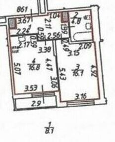 Продажа 1-комнатной квартиры 45,8 м², 6/18 этаж