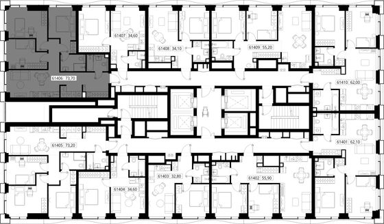 Продажа 3-комнатной квартиры 73,7 м², 14/48 этаж