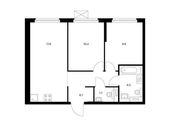 Продажа 2-комнатной квартиры 51 м², 2/12 этаж