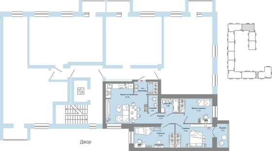 Продажа 4-комнатной квартиры 81 м², 5/7 этаж