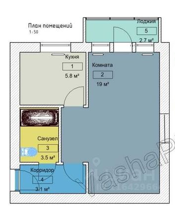 Продажа 1-комнатной квартиры 30,5 м², 4/5 этаж