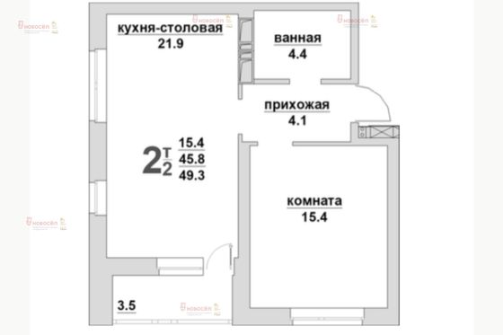 Продажа 1-комнатной квартиры 45 м², 16/30 этаж