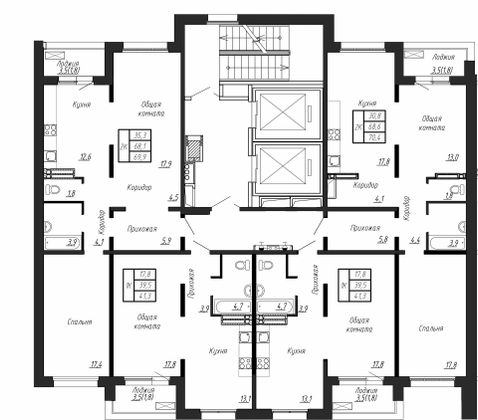 Продажа 1-комнатной квартиры 41,3 м², 12/17 этаж