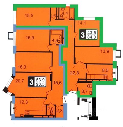 Продажа квартиры со свободной планировкой 84 м², 2/5 этаж