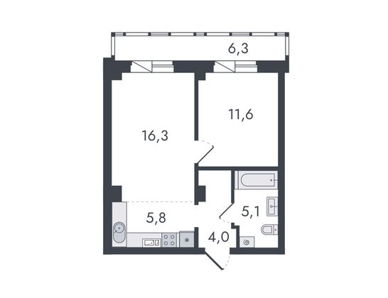Продажа 2-комнатной квартиры 49,1 м², 4/16 этаж