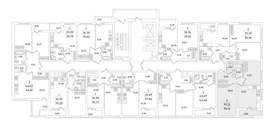 Продажа 2-комнатной квартиры 59,1 м², 9/17 этаж