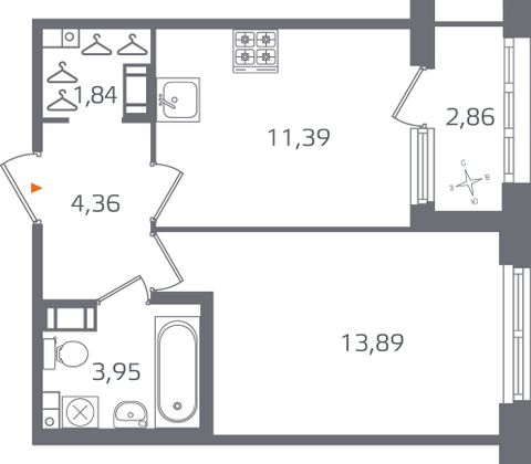 Продажа 1-комнатной квартиры 36,9 м², 4/10 этаж
