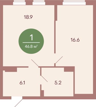 Продажа 1-комнатной квартиры 47 м², 1/17 этаж