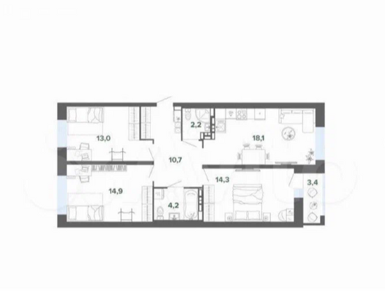 Продажа 3-комнатной квартиры 81 м², 18/26 этаж