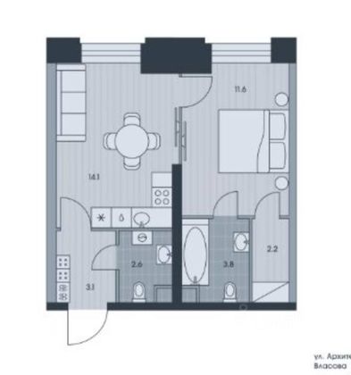 Продажа 2-комнатной квартиры 38 м², 2/32 этаж