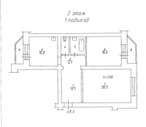 Продажа 2-комнатной квартиры 79,5 м², 2/5 этаж