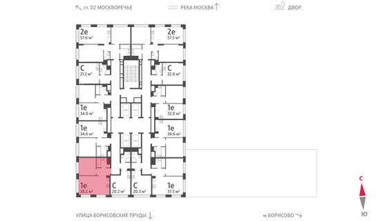 Продажа 1-комнатной квартиры 38,2 м², 7/30 этаж